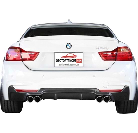 BMW F32-F36 2014 Difüzör M Performance St Sağ+Sol/Çiftli Çıkış P Black