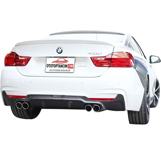 BMW F32-F36 2014 Difüzör M Performance St Sağ+Sol/Çiftli Çıkış P Black