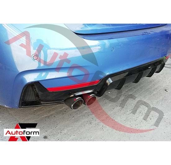 BMW F32-F36 2014 Difüzör M Performance St Sol/Çiftli Çıkış P Black