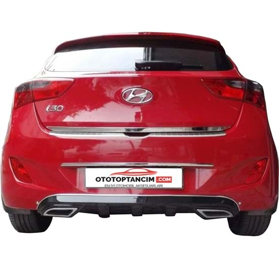 Hyundai I30 2012 -2017 Difüzör Sport +Egzos Ucu (Krom) P Black -Çıtasız