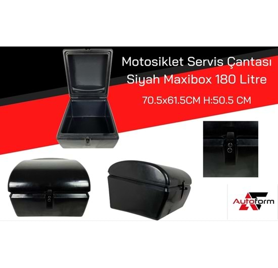 Moto. Servis Çant. Maxibox 180 lt Siyah 70.5cm*61.5cm h:50.5