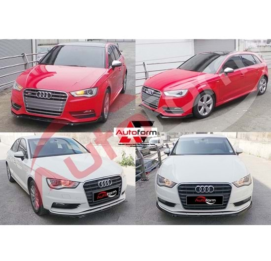 Audi A3 2013 2016 8V/HB S SB Sport Tampon Altı Ön Ek P Black