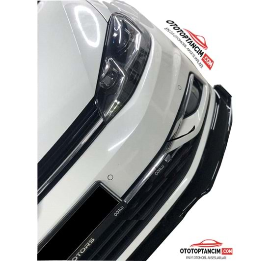 VW Golf Mk7,5 2018 + (3 Parça) Tampon Altı Ön Ek P Black